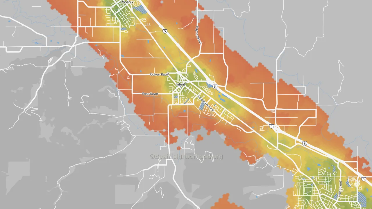 Bike Grade map of 97540, OR