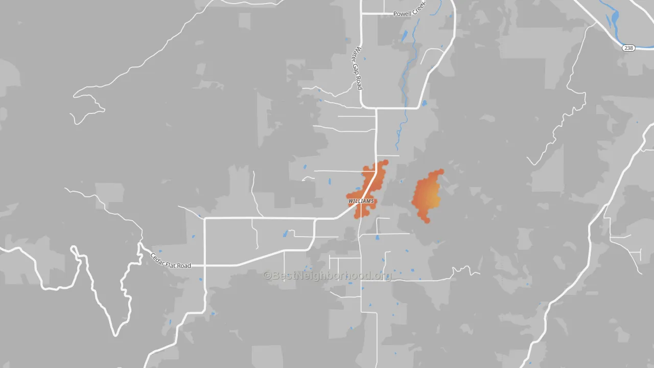 Bike Grade map of 97544, OR