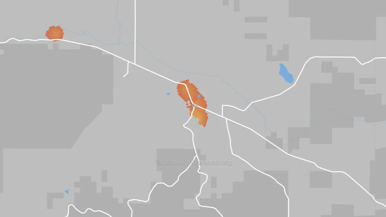 Bike Grade map of 97622, OR
