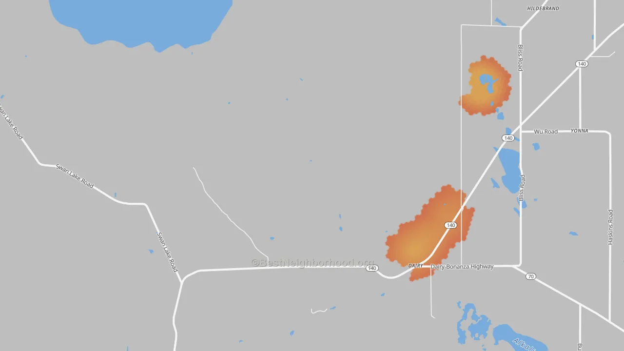 Bike Grade map of 97625, OR