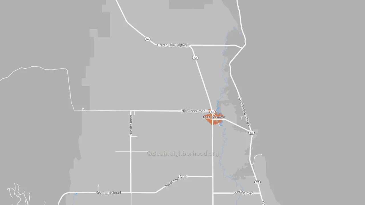 Bike Grade map of 97626, OR
