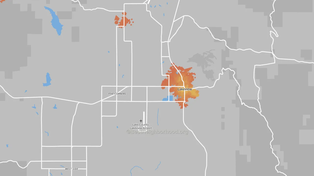 Bike Grade map of 97630, OR