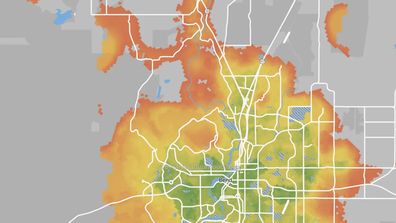 Bike Grade map of 97703, OR