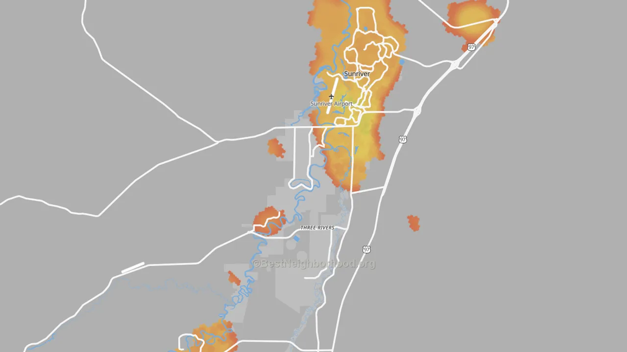 Bike Grade map of 97707, OR