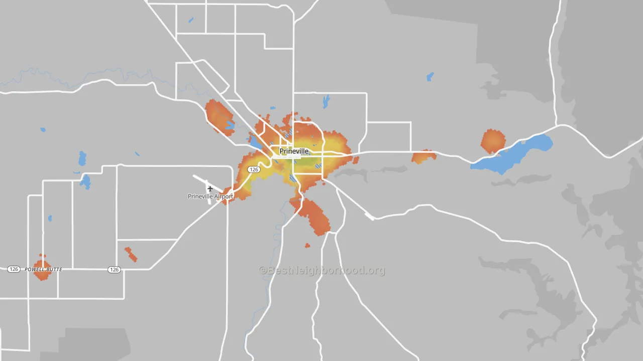 Bike Grade map of 97754, OR