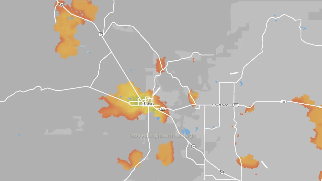 Bike Grade map of 97759, OR