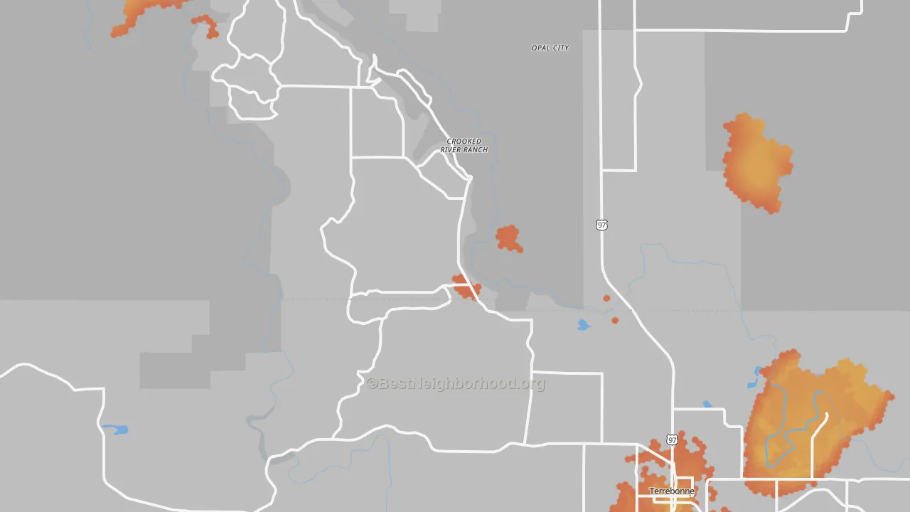 Bike Grade map of 97760, OR