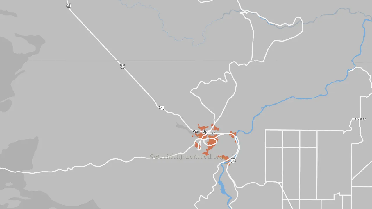 Bike Grade map of 97761, OR
