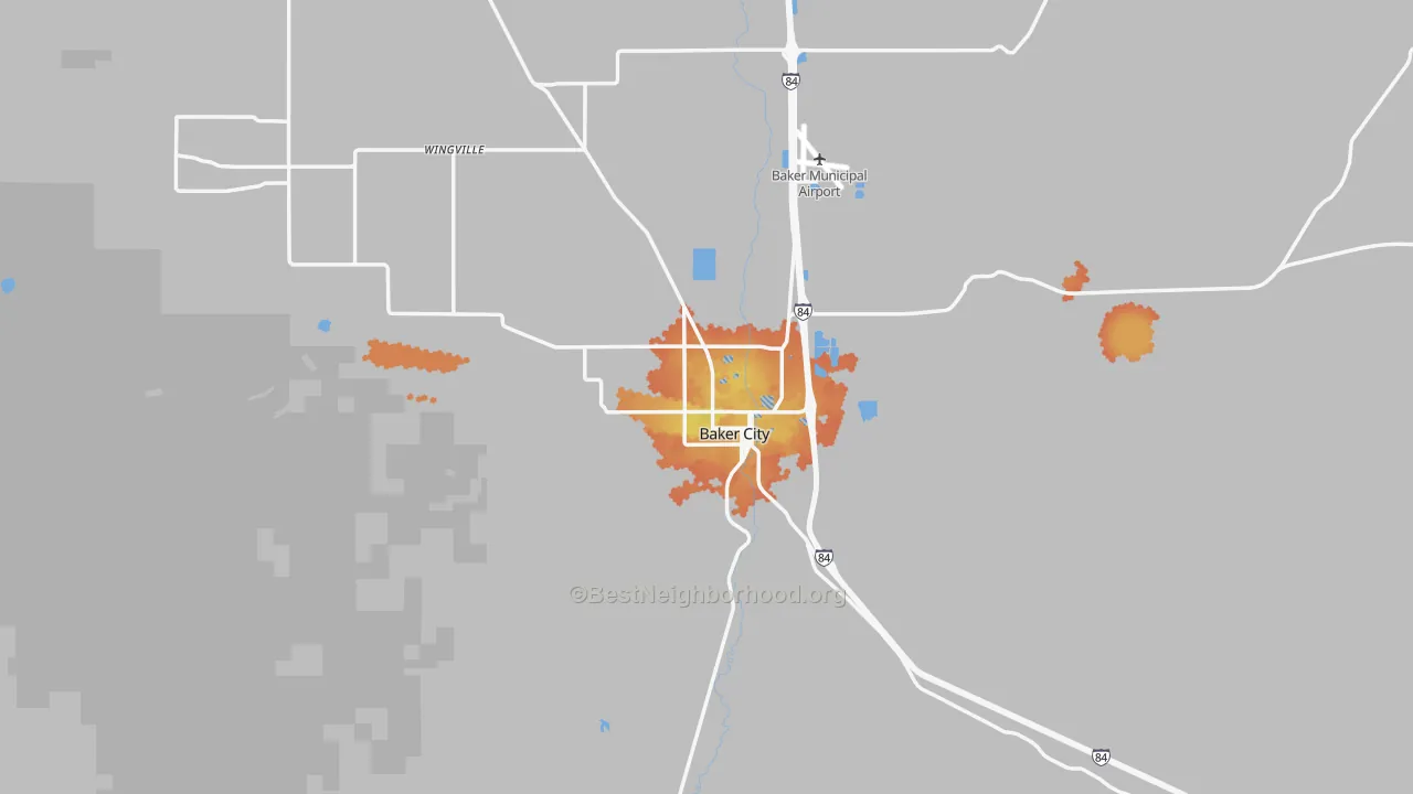 Bike Grade map of 97814, OR