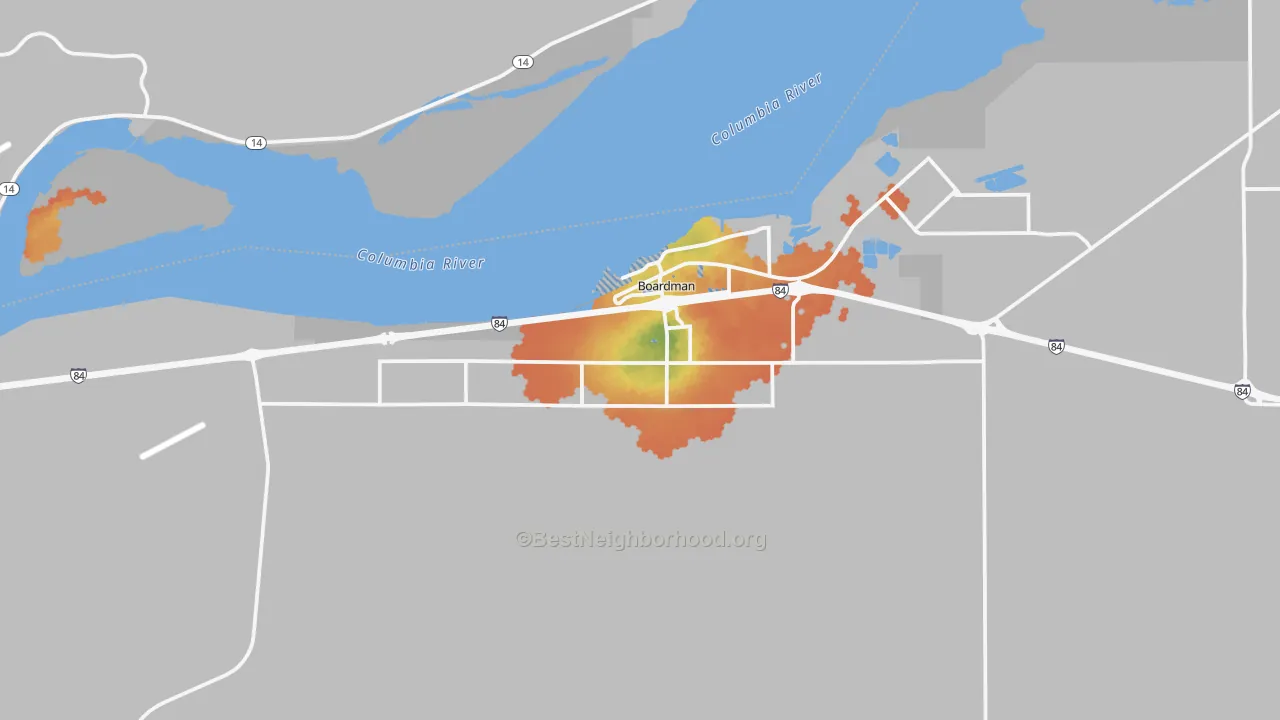 Bike Grade map of 97818, OR