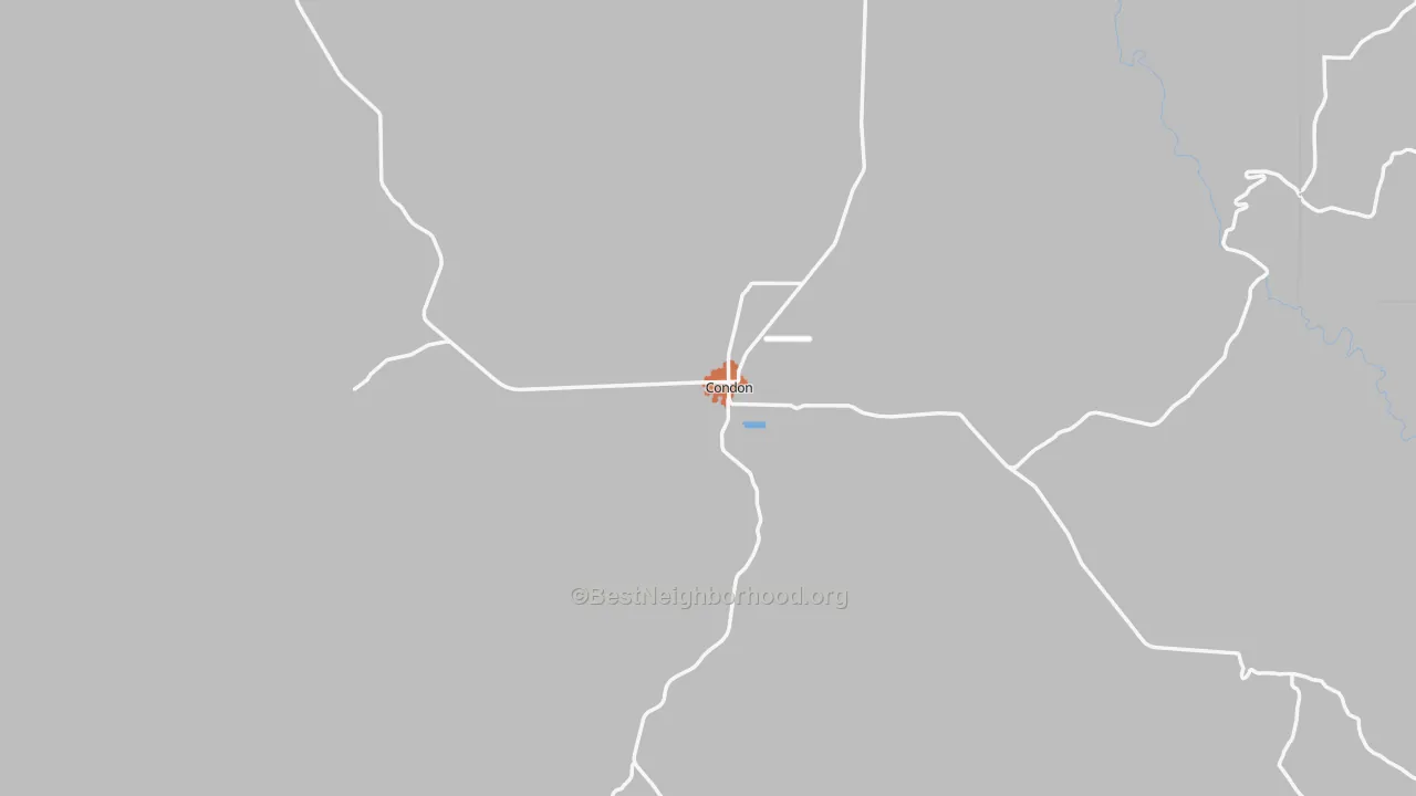 Bike Grade map of 97823, OR
