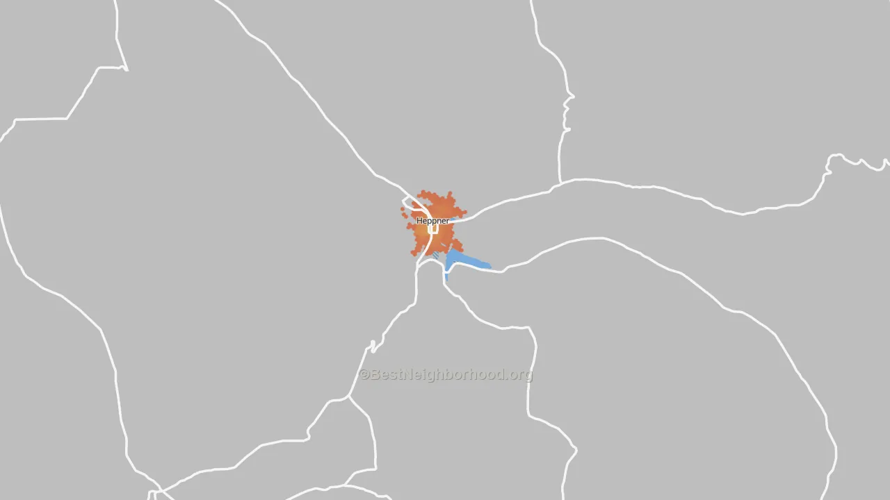 Bike Grade map of 97836, OR