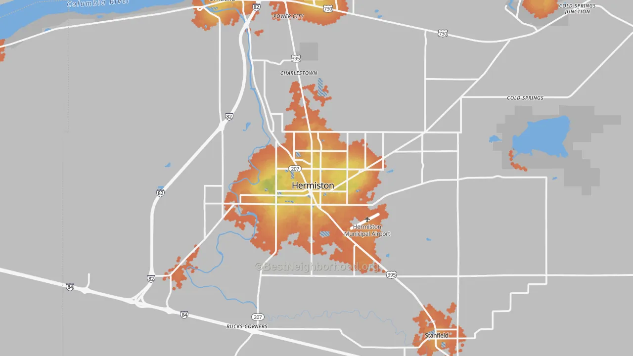Bike Grade map of 97838, OR