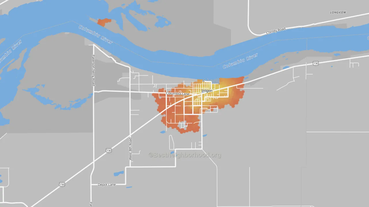 Bike Grade map of 97844, OR
