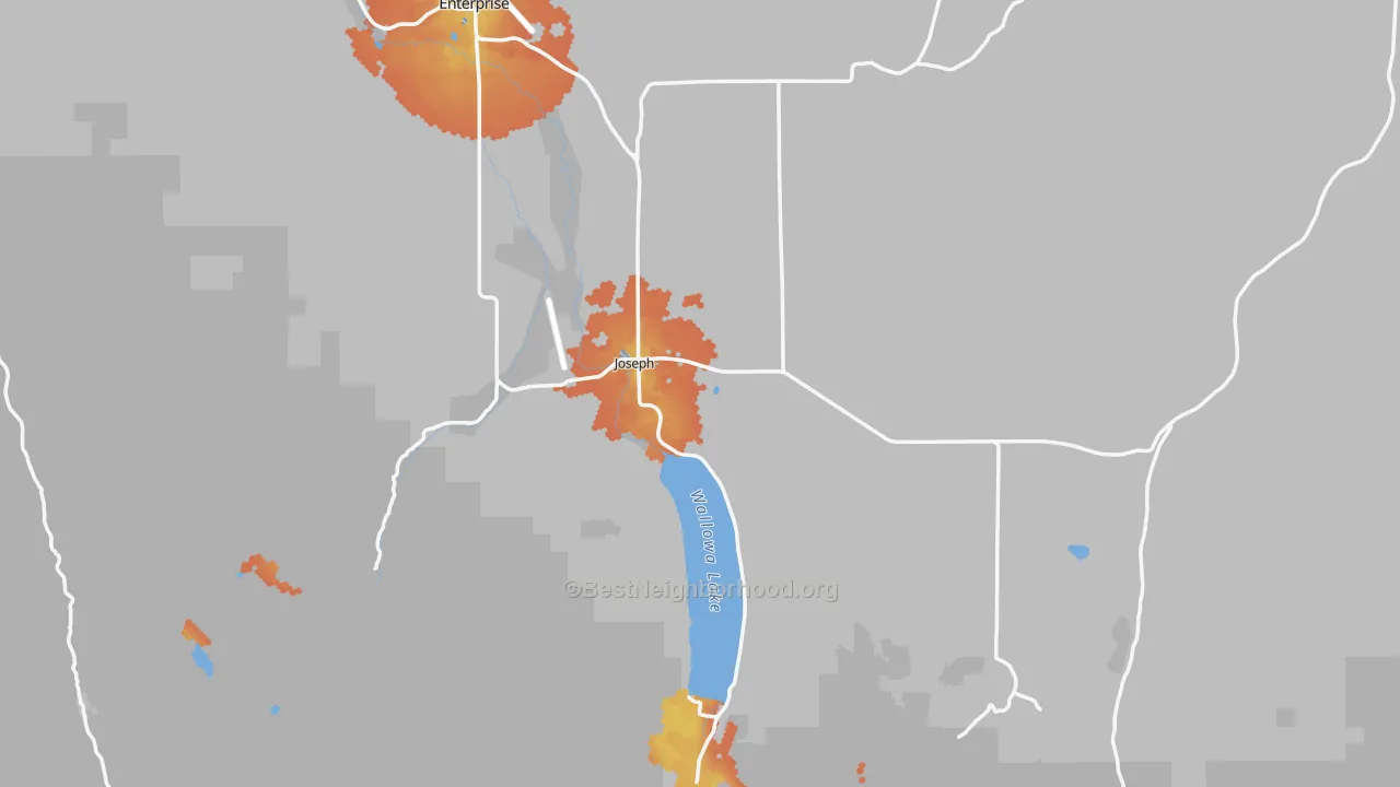 Bike Grade map of 97846, OR