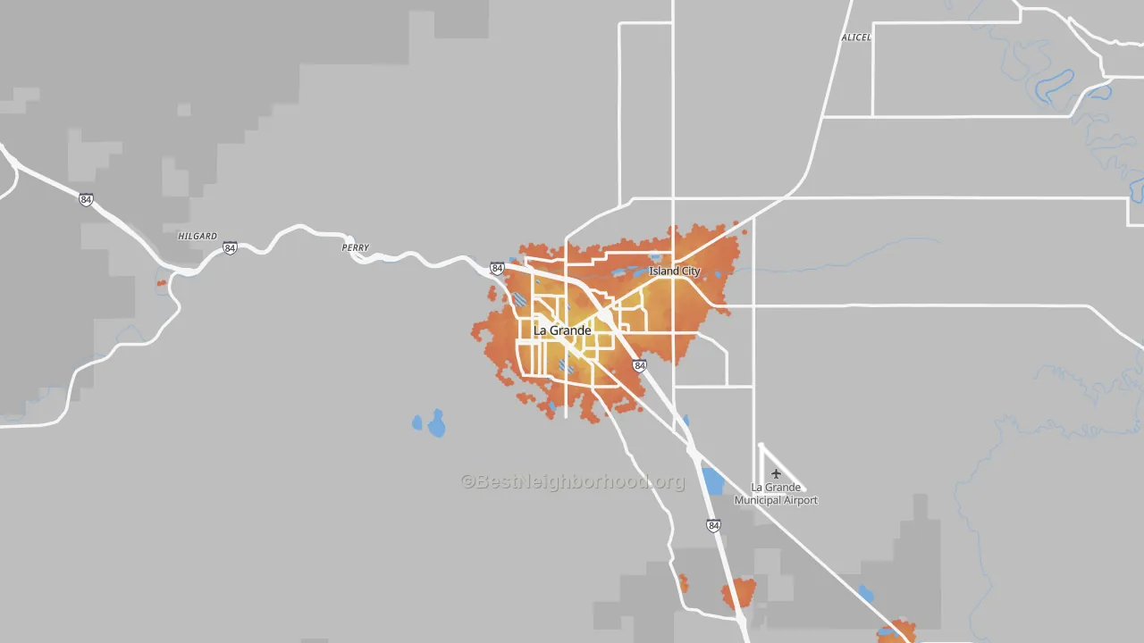 Bike Grade map of 97850, OR