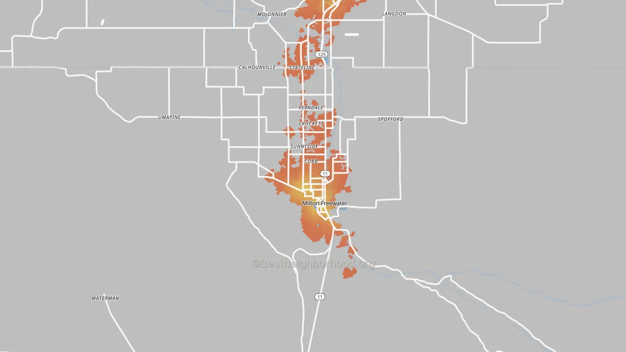 Bike Grade map of 97862, OR