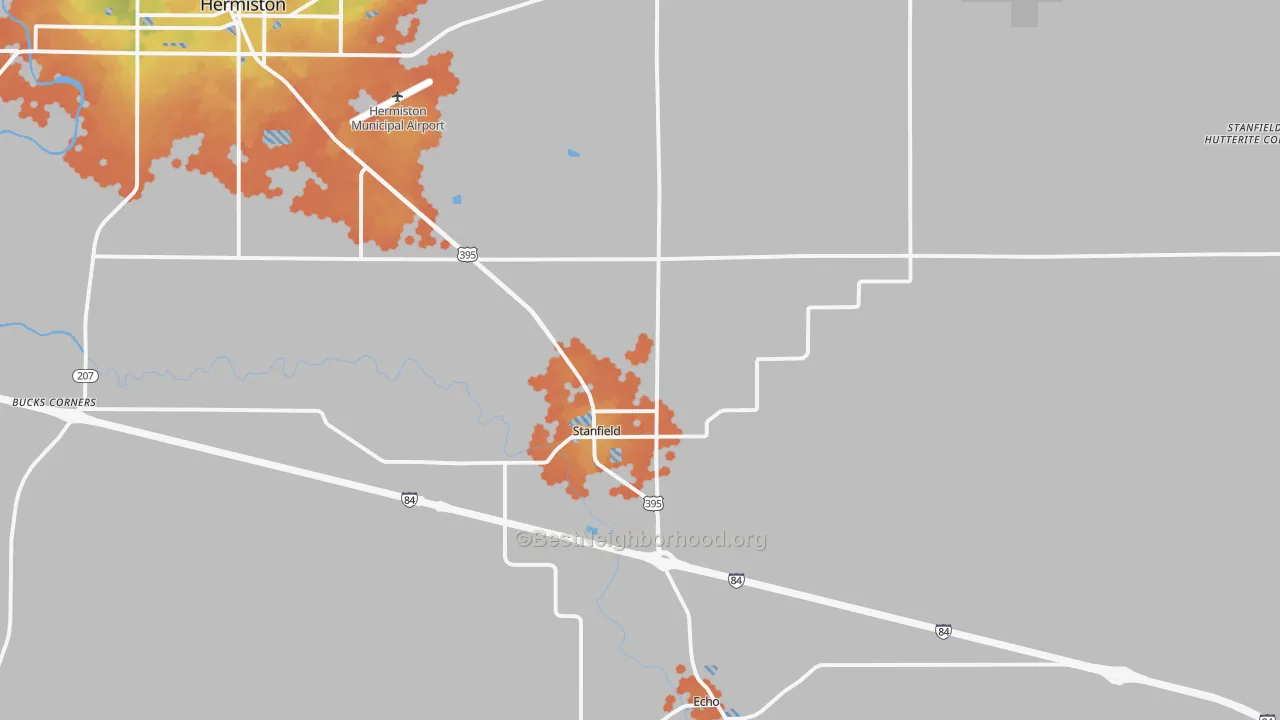 Bike Grade map of 97875, OR