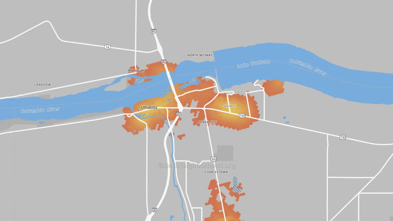Bike Grade map of 97882, OR