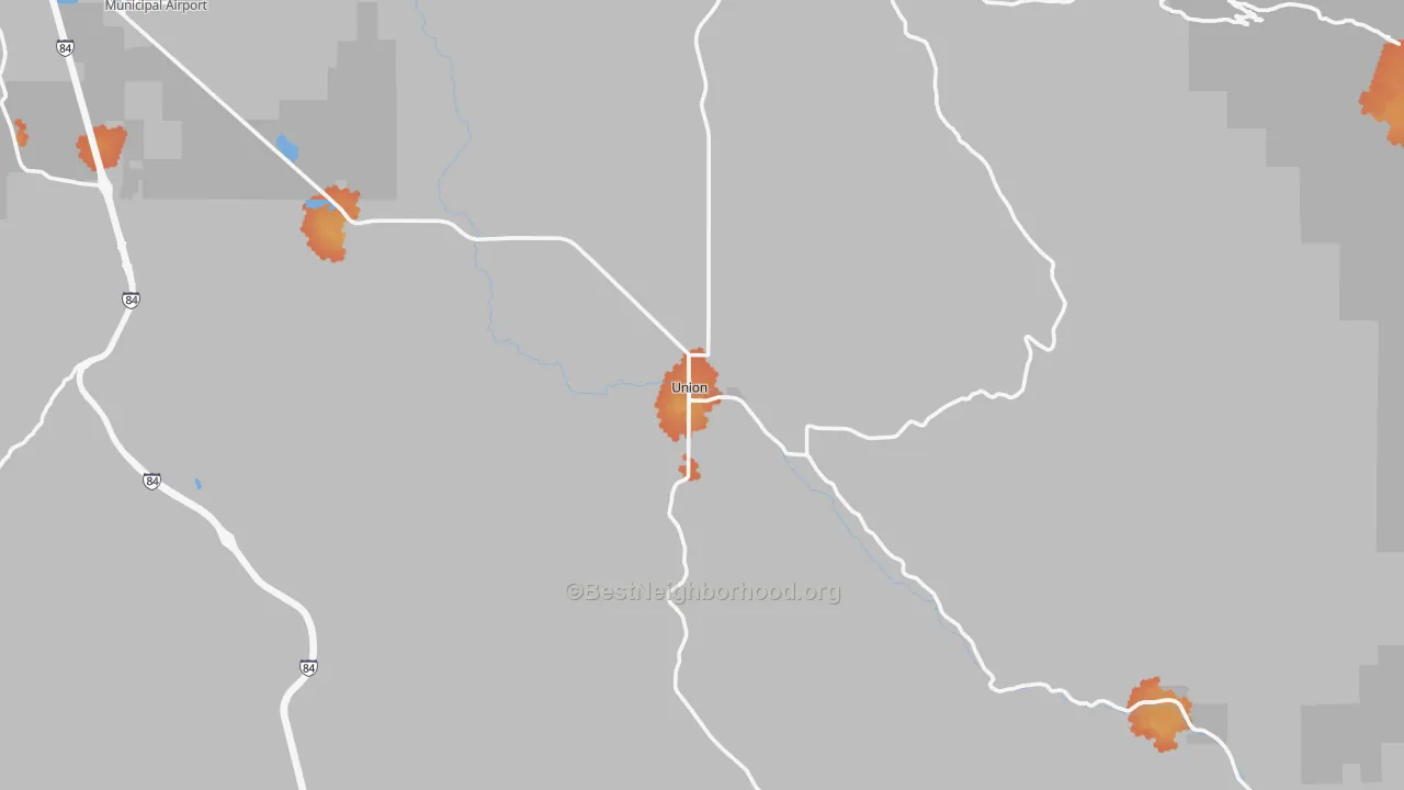 Bike Grade map of 97883, OR