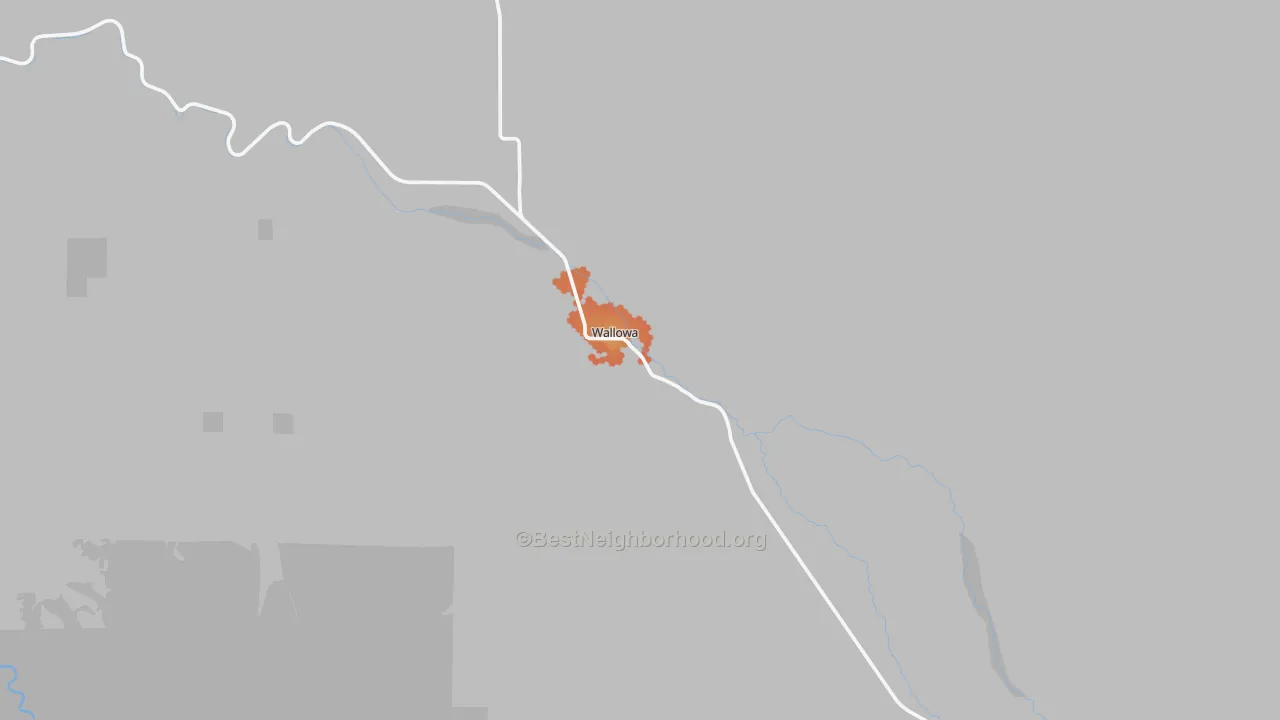 Bike Grade map of 97885, OR