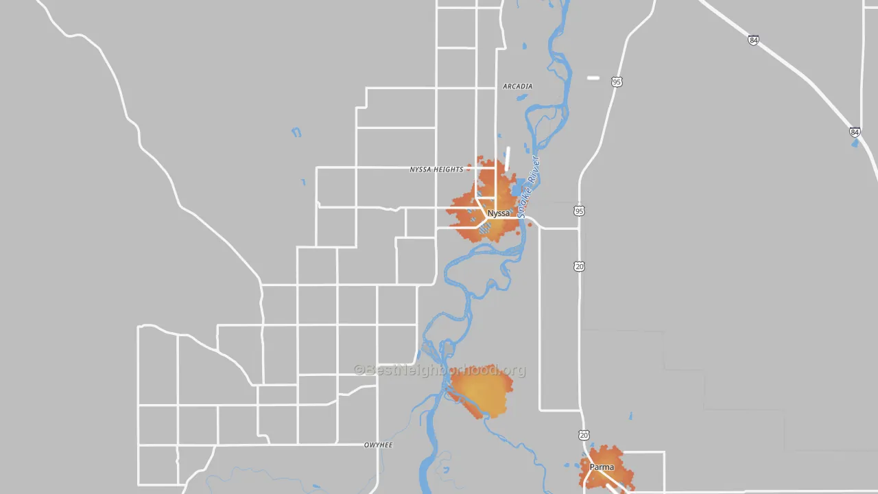 Bike Grade map of 97913, OR