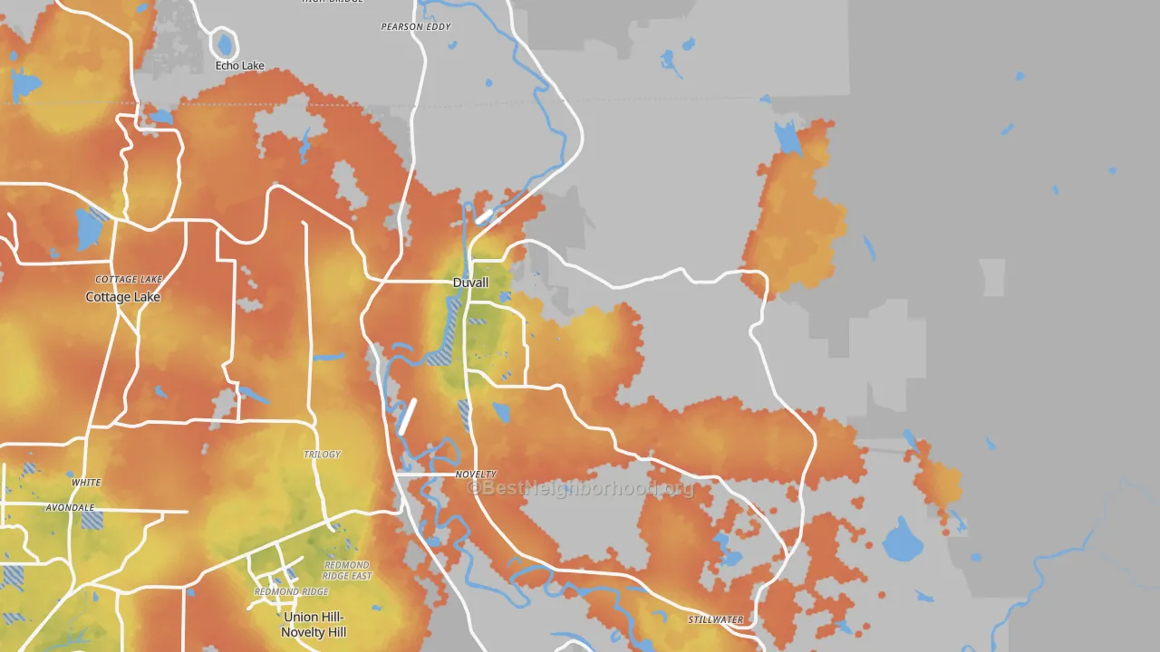 Bike Grade map of 98019, WA