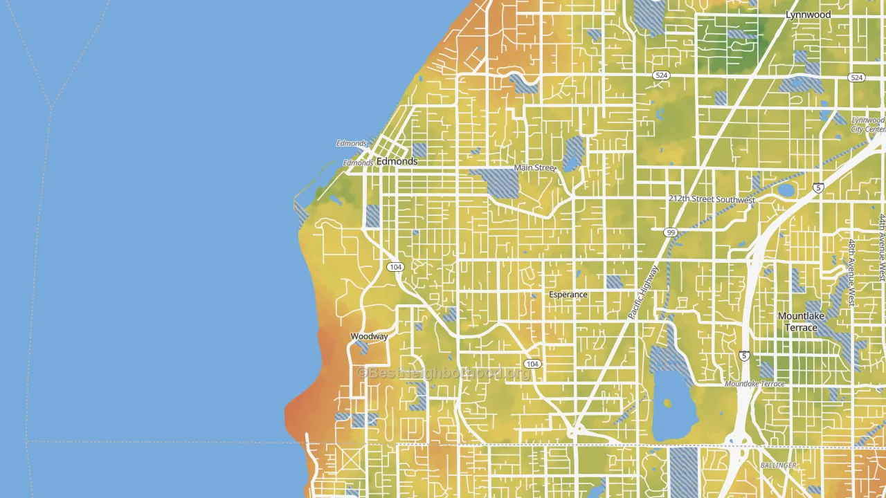 Bike Grade map of 98020, WA