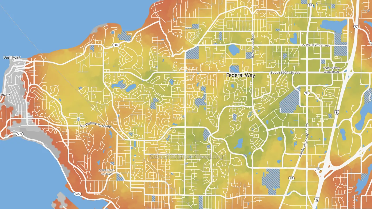 Bike Grade map of 98023, WA