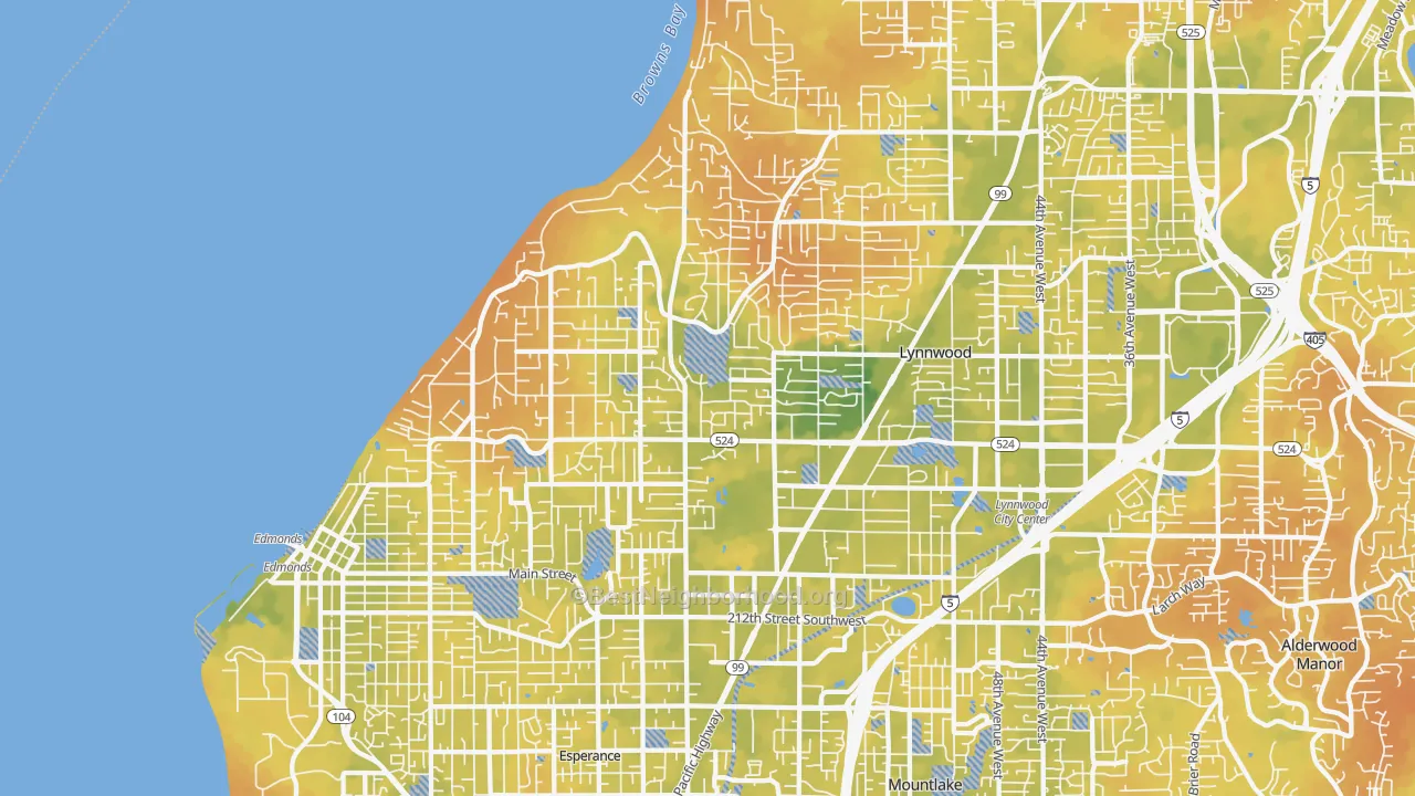 Bike Grade map of 98026, WA