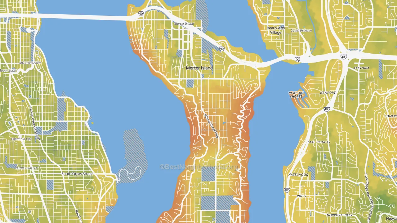 Bike Grade map of 98040, WA