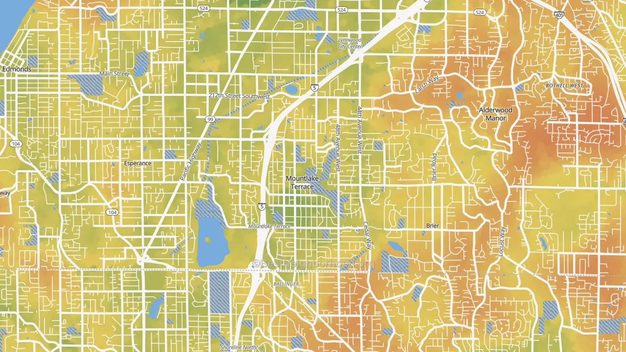 Bike Grade map of 98043, WA