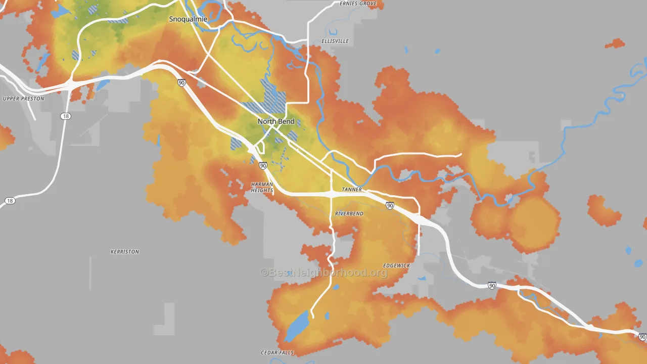 Bike Grade map of 98045, WA