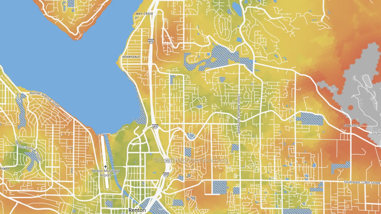 Bike Grade map of 98056, WA