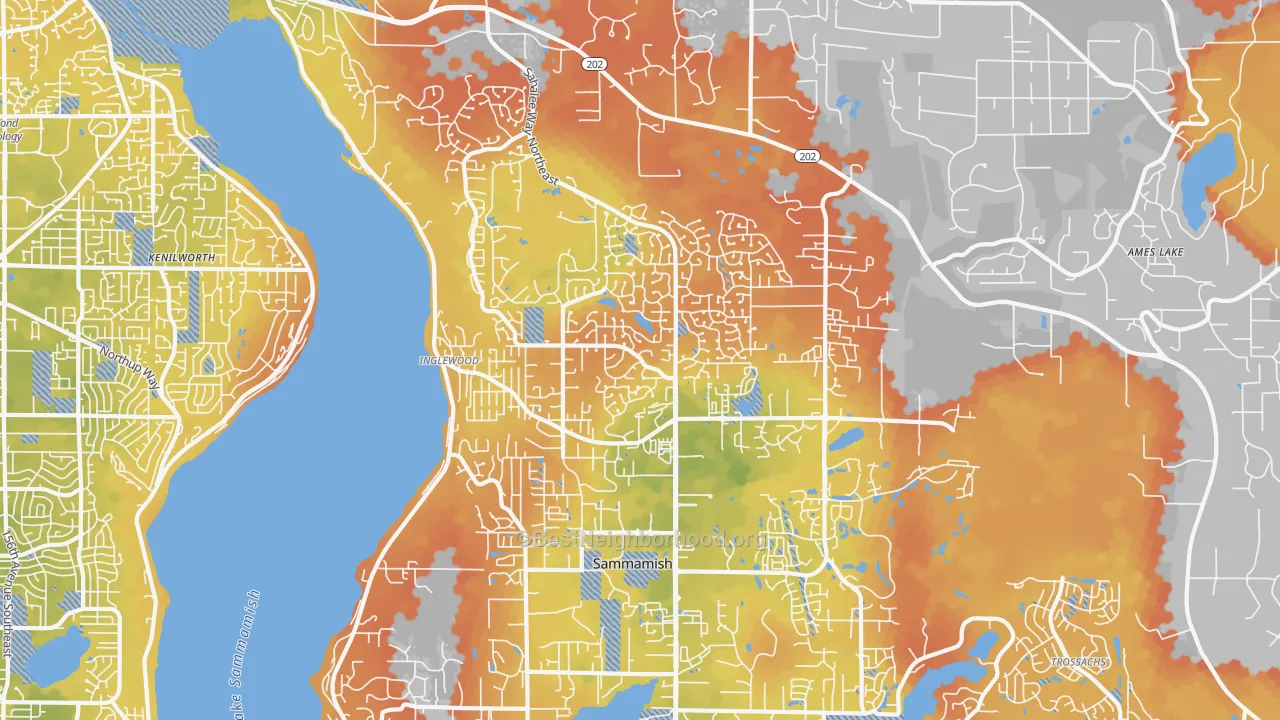 Bike Grade map of 98074, WA