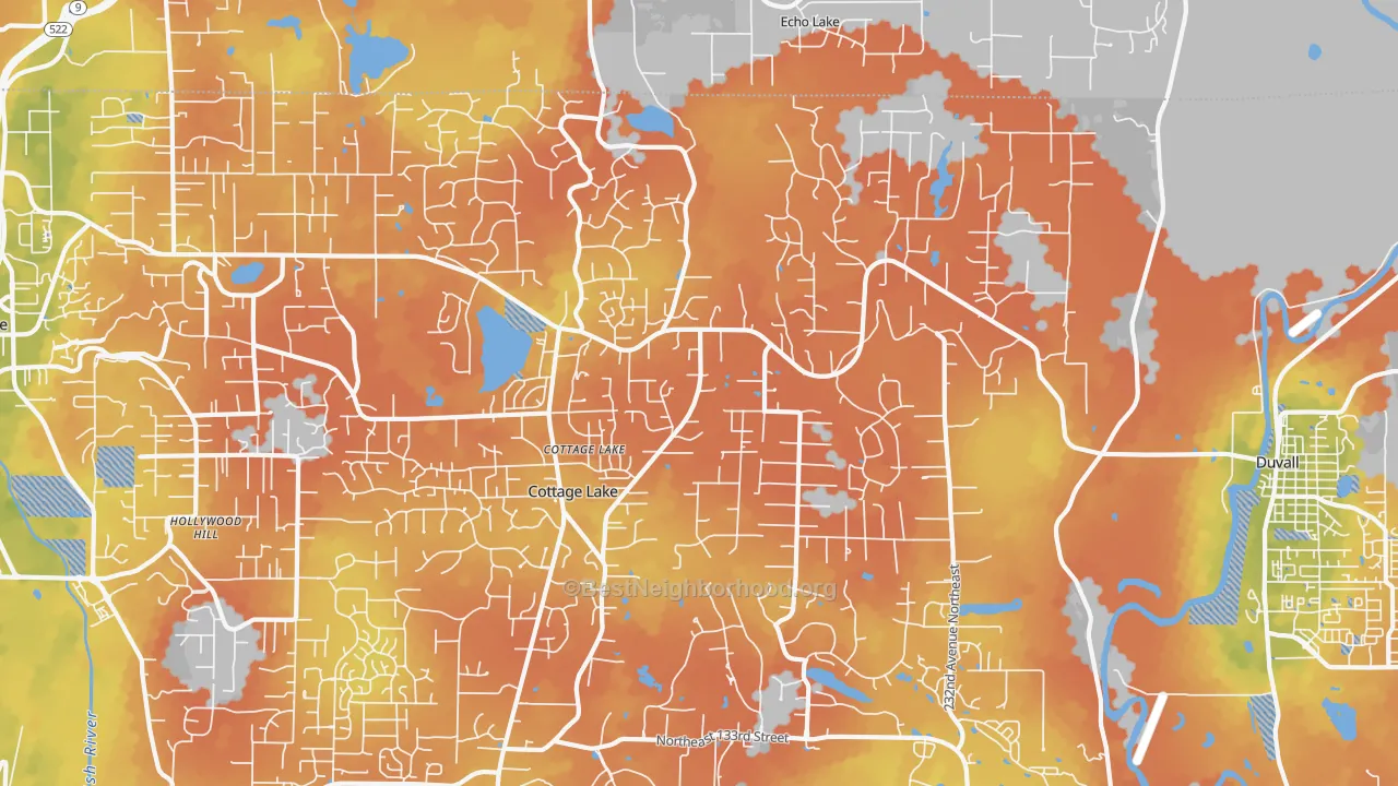 Bike Grade map of 98077, WA