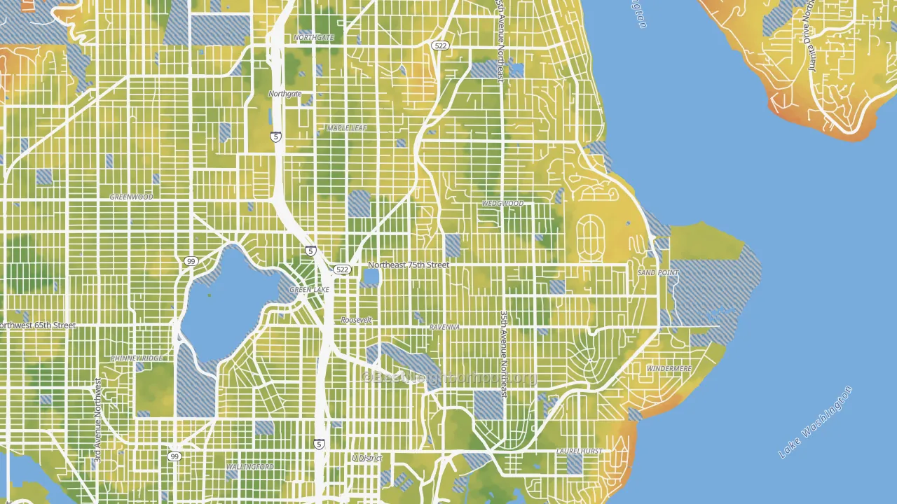 Bike Grade map of 98115, WA