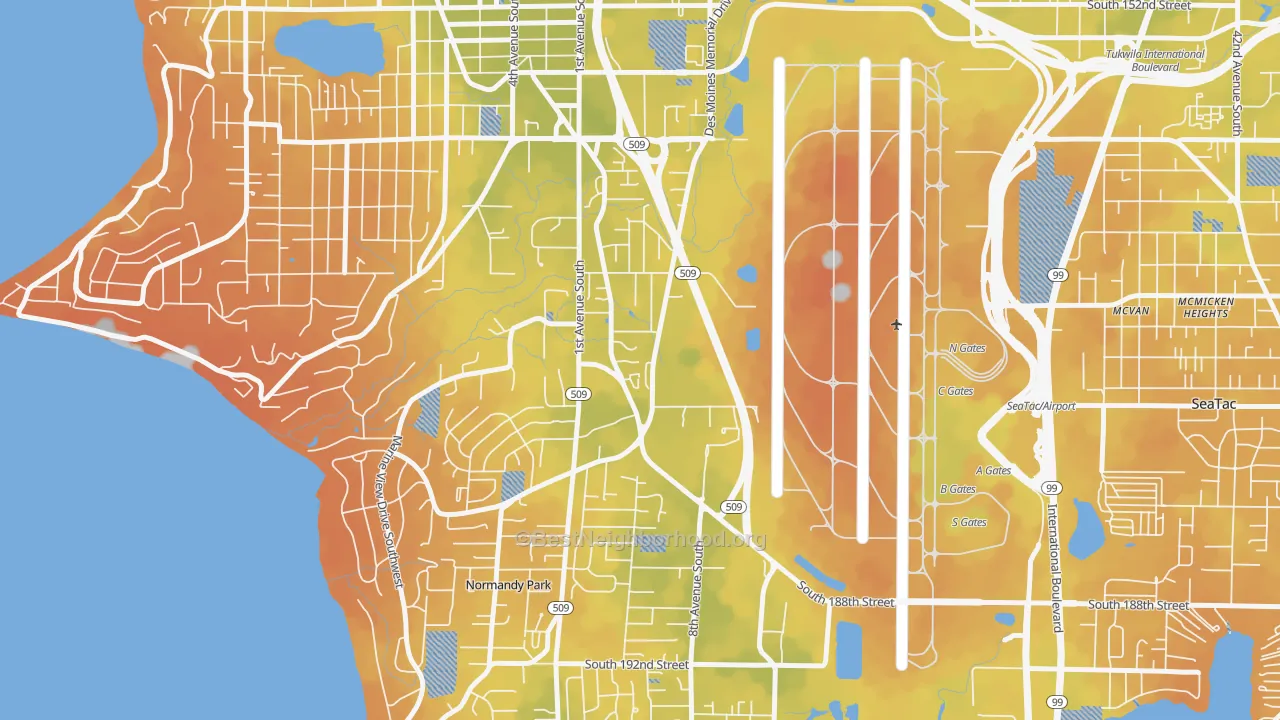 Bike Grade map of 98148, WA