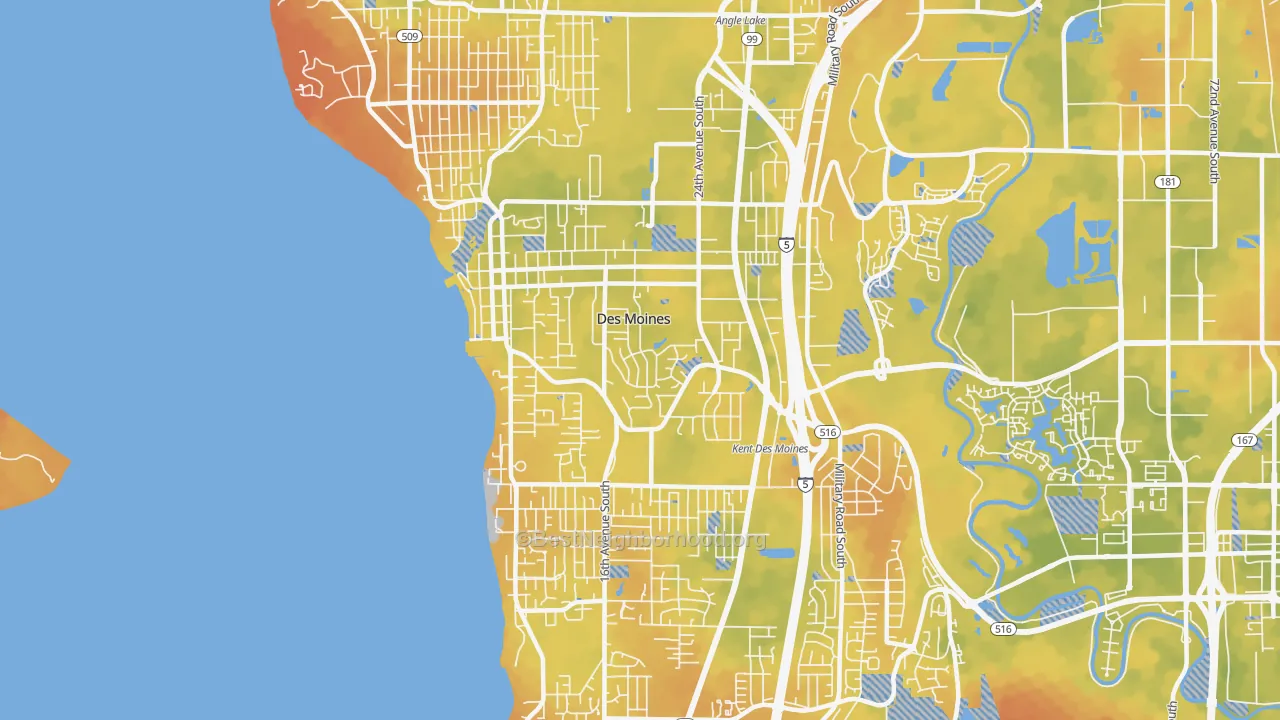 Bike Grade map of 98198, WA
