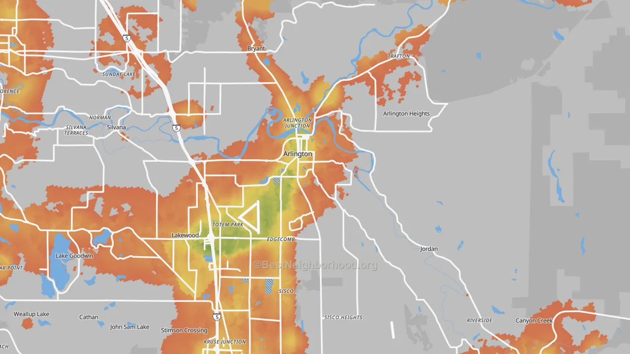 Bike Grade map of 98223, WA