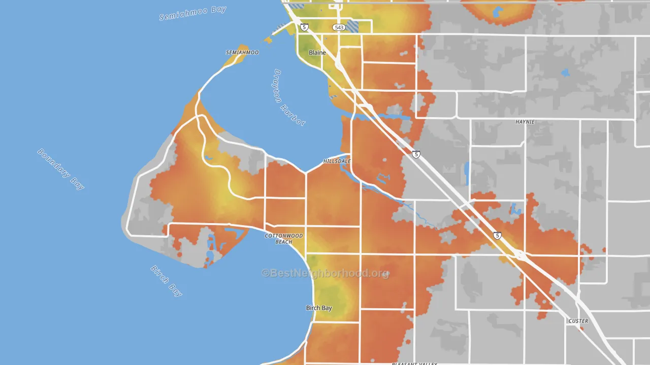 Bike Grade map of 98230, WA