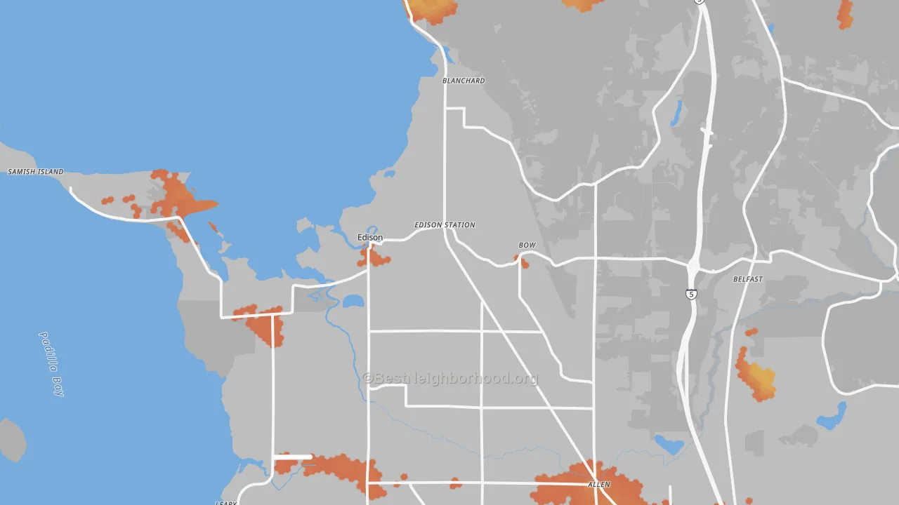 Bike Grade map of 98232, WA