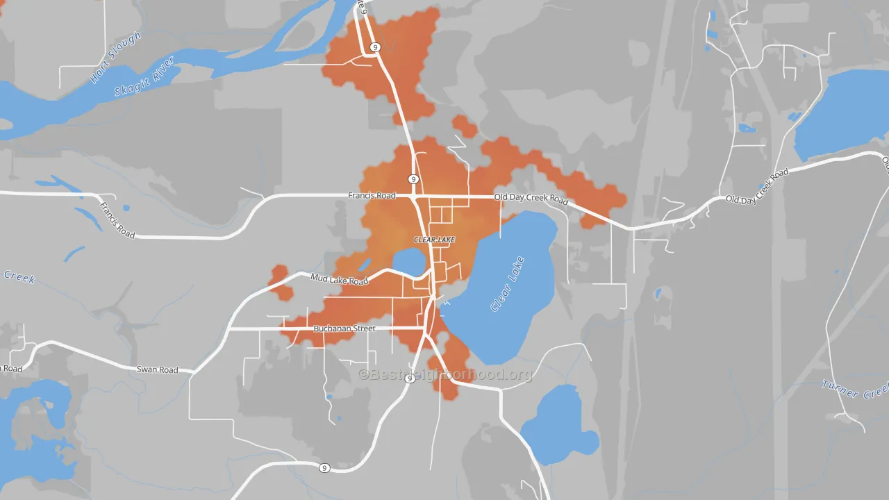 Bike Grade map of 98235, WA