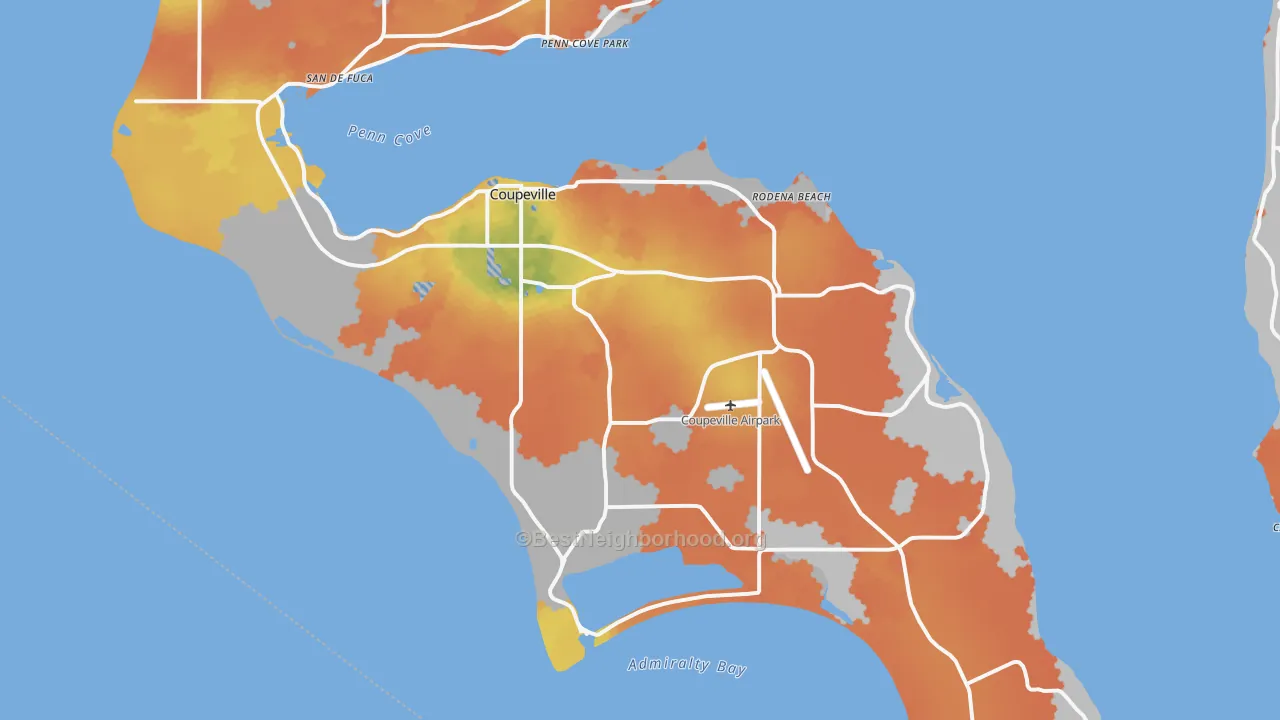 Bike Grade map of 98239, WA