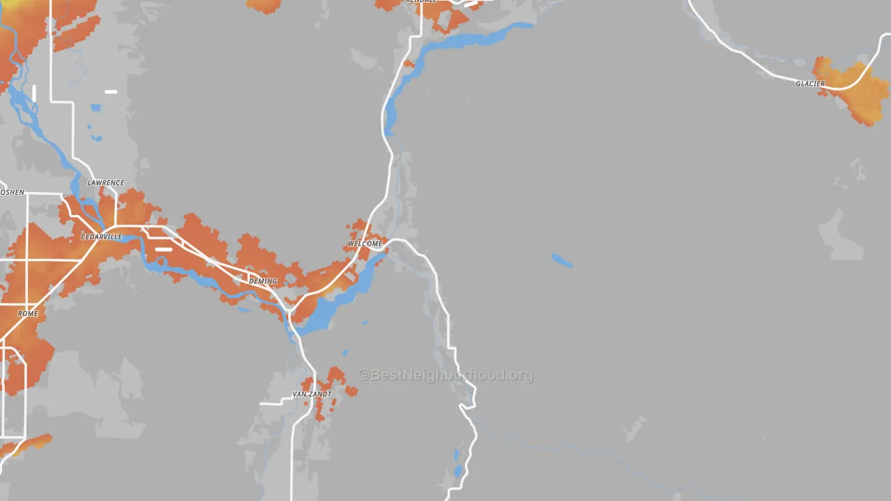 Bike Grade map of 98244, WA