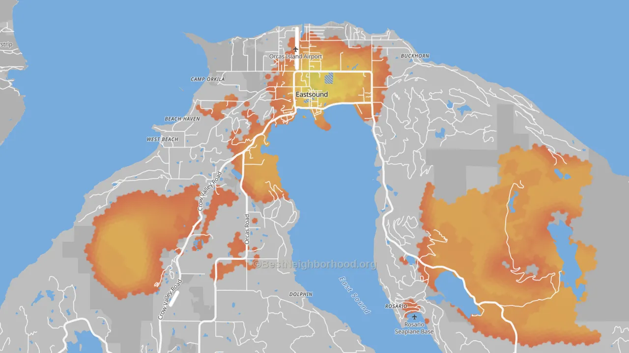 Bike Grade map of 98245, WA