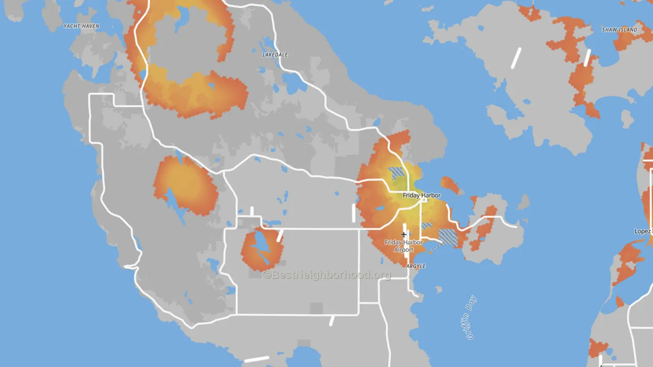 Bike Grade map of 98250, WA