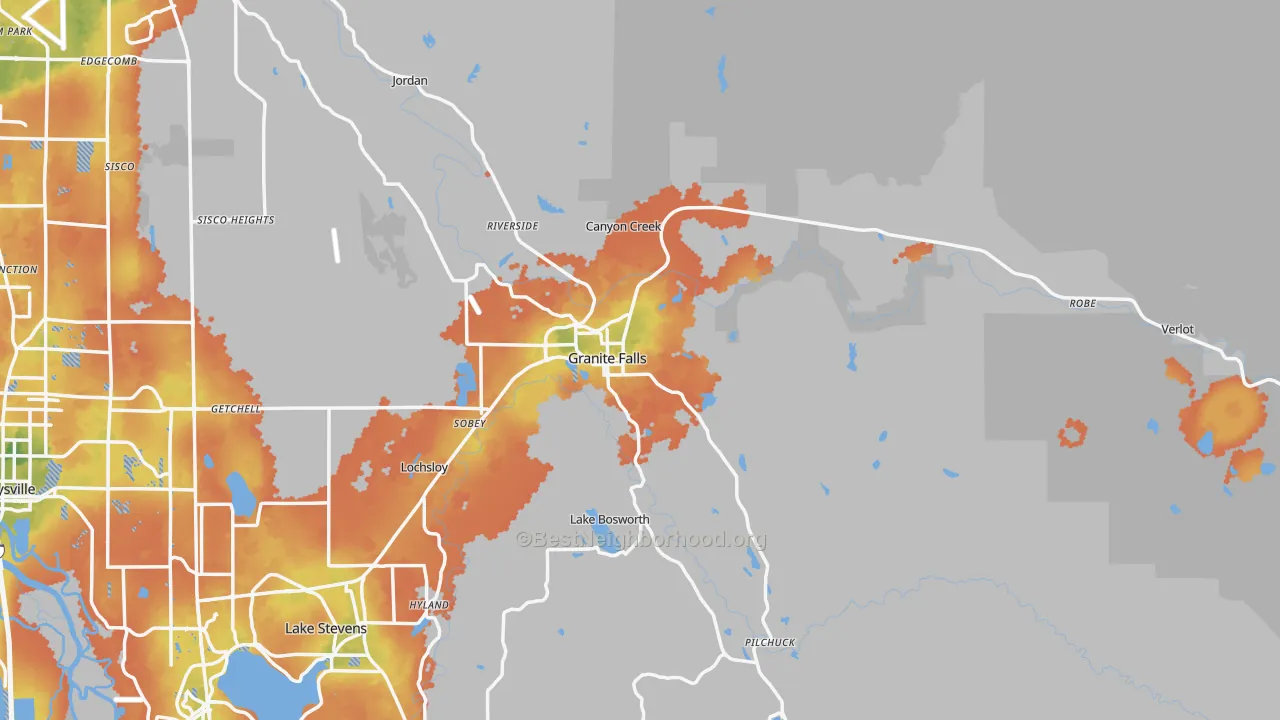 Bike Grade map of 98252, WA