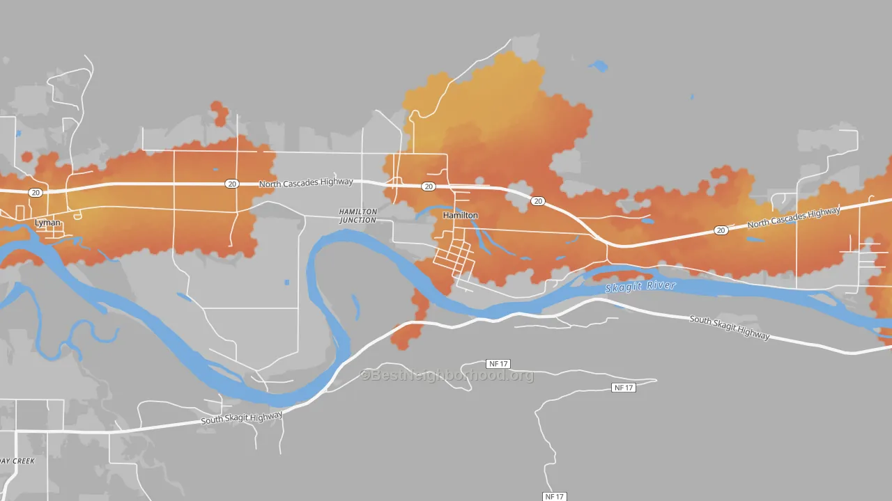 Bike Grade map of 98255, WA