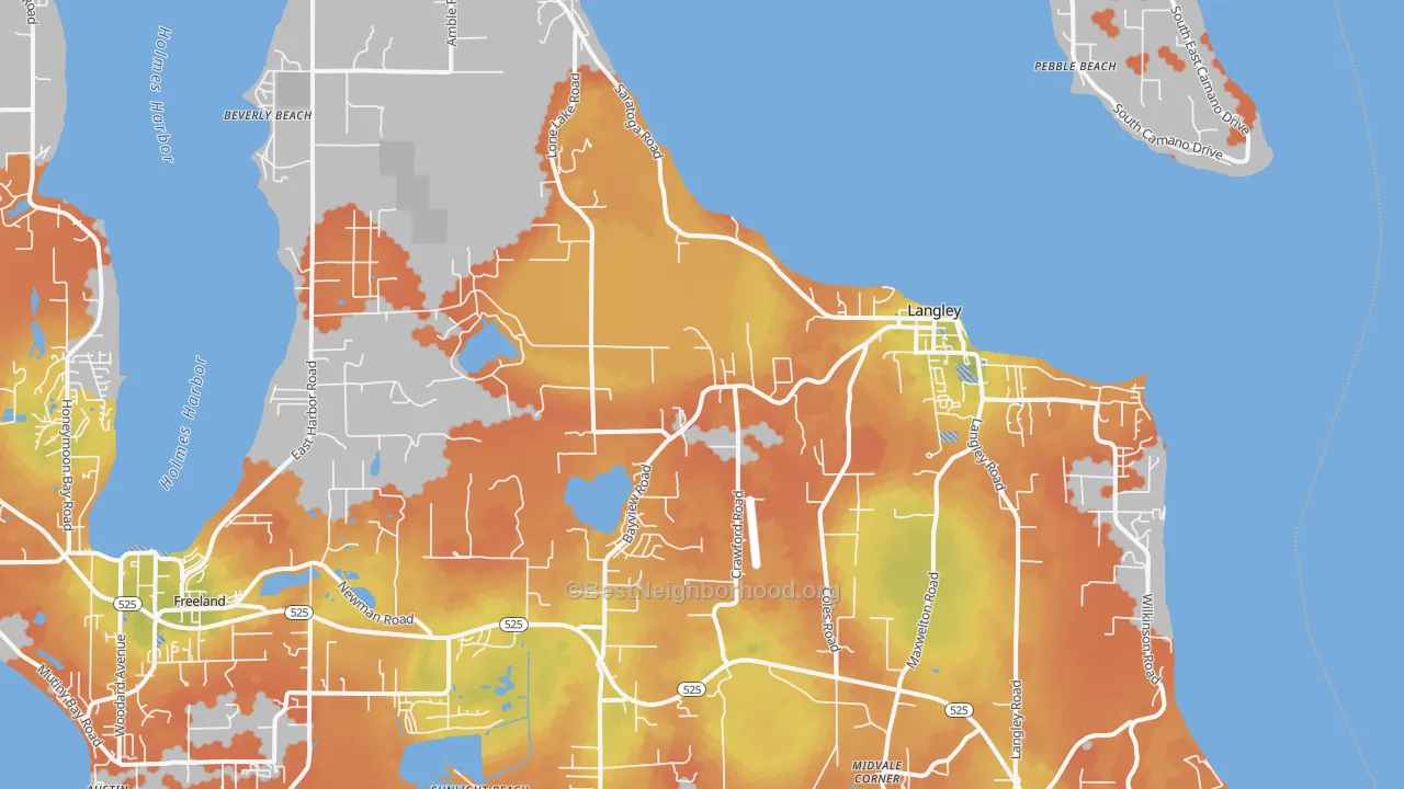 Bike Grade map of 98260, WA